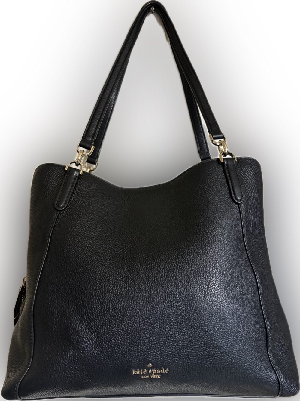 Kate Spade Jackson Black Leather Triple Compartment Bag